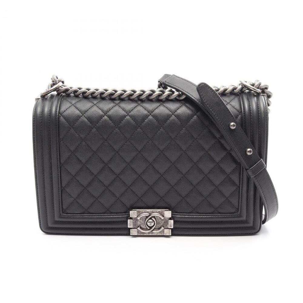 Chanel Boy Large Chevron Shoulder Bag/Handbag, Caviar Leather (Grained Calfsk...